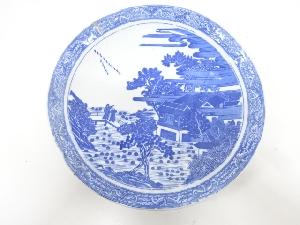 印判手　中国風景一尺皿